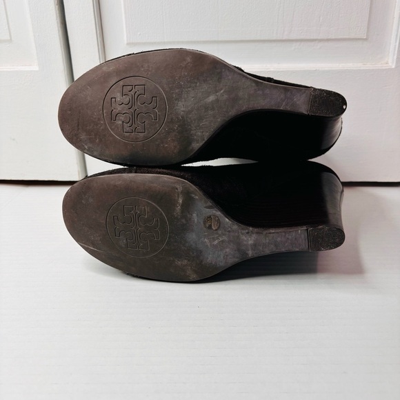 TORY BURCH Adrienne Brown Suede Ankle Booties Size 8 - Picture 9 of 9